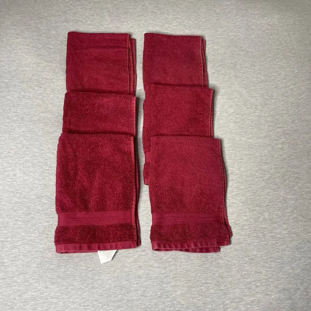 Amazon Basics 16” x 26” Cotton Hand & Face Towels 6 PCS. Set